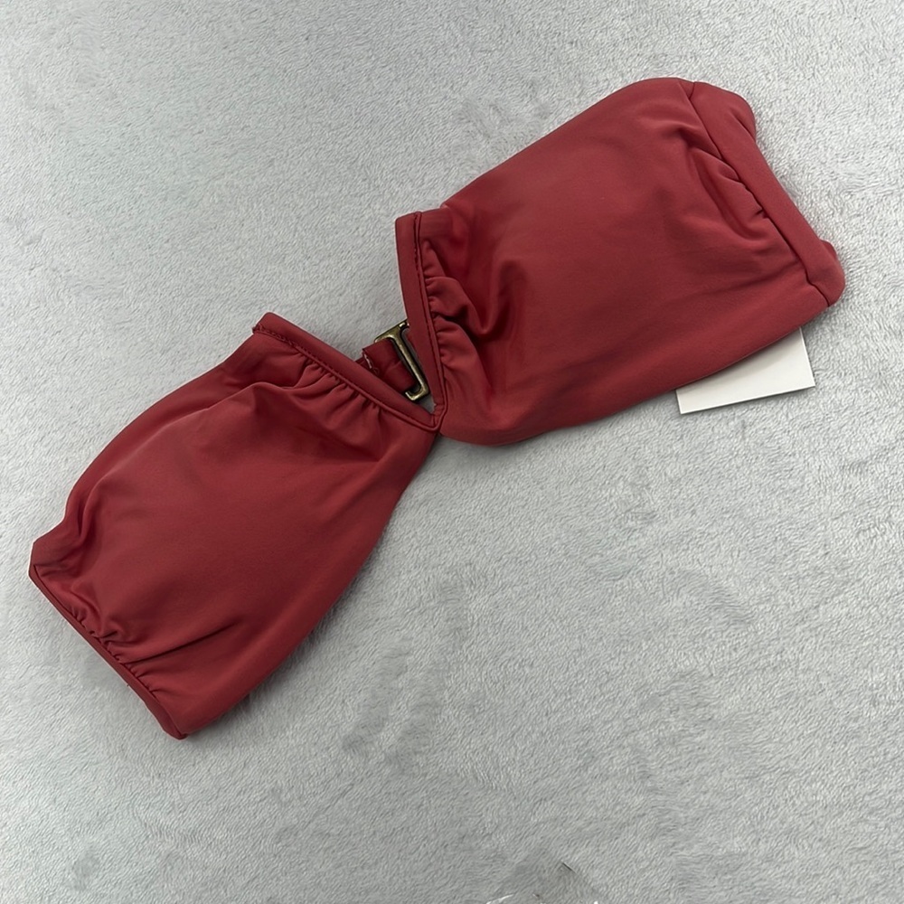 NEW Andie S Pink‎ The Scala Bandeau Strapless Bikini Bathing Suit Top PUNC